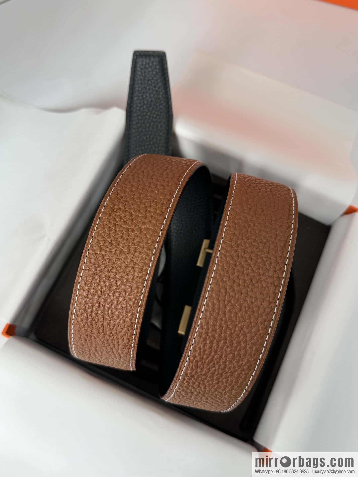 Hermes, Men's Double-Sided Lychee Belt 38mm