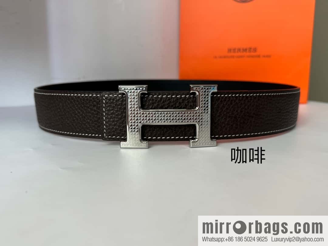 Hermes, Men's Double-Sided Lychee Belt 38mm