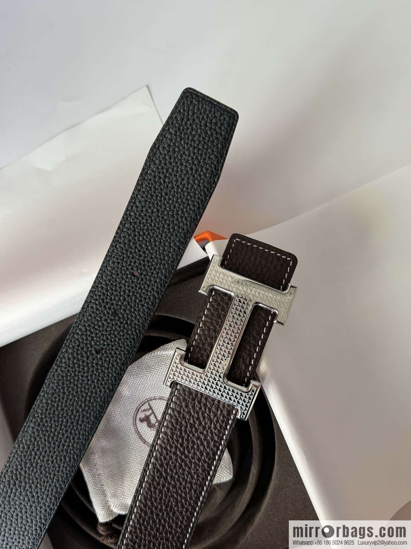 Hermes, Men's Double-Sided Lychee Belt 38mm