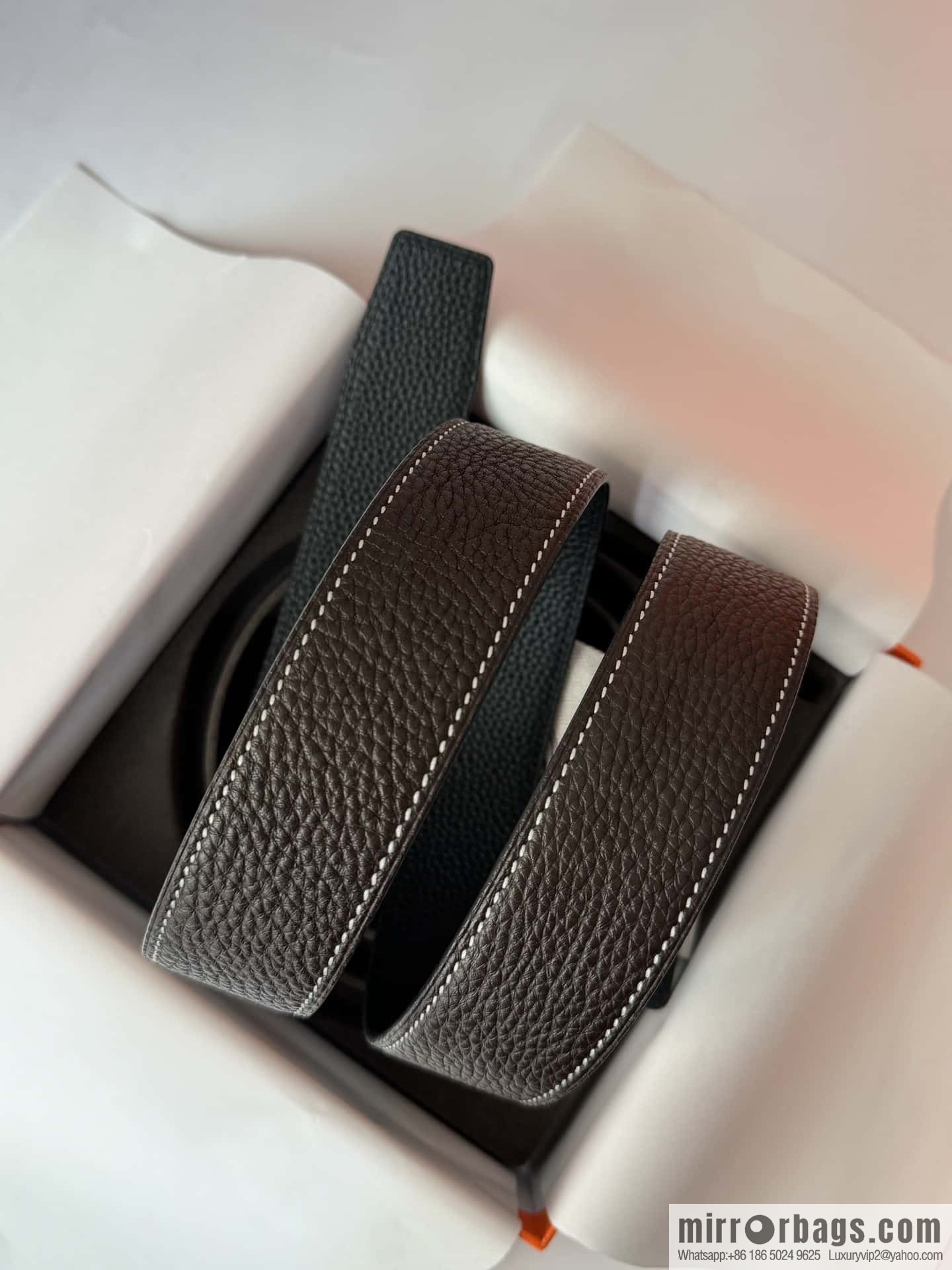 Hermes, Men's Double-Sided Lychee Belt 38mm