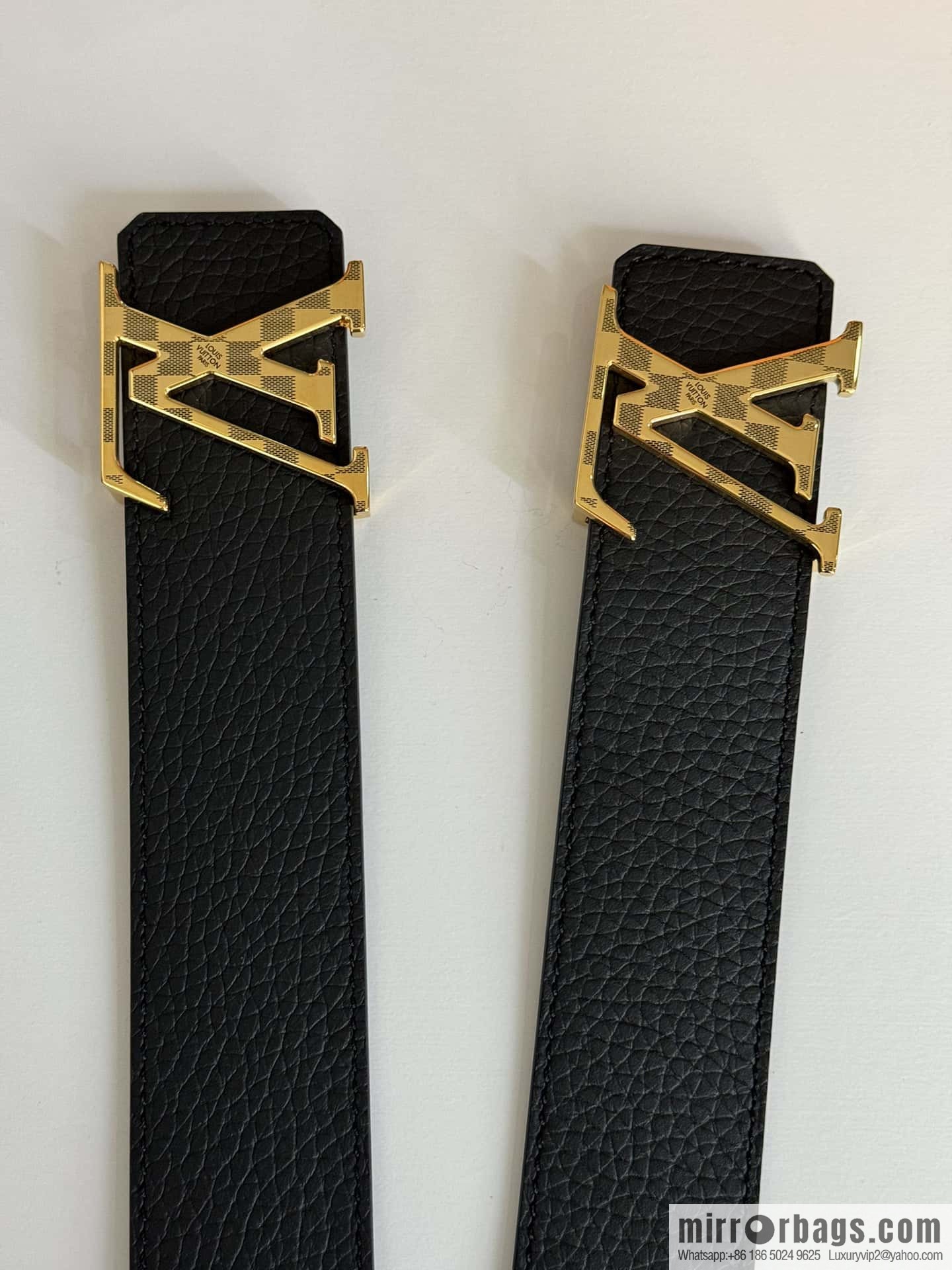 LV Men's Belt DamierLV Double Sided Belt 4.0mm m0458
