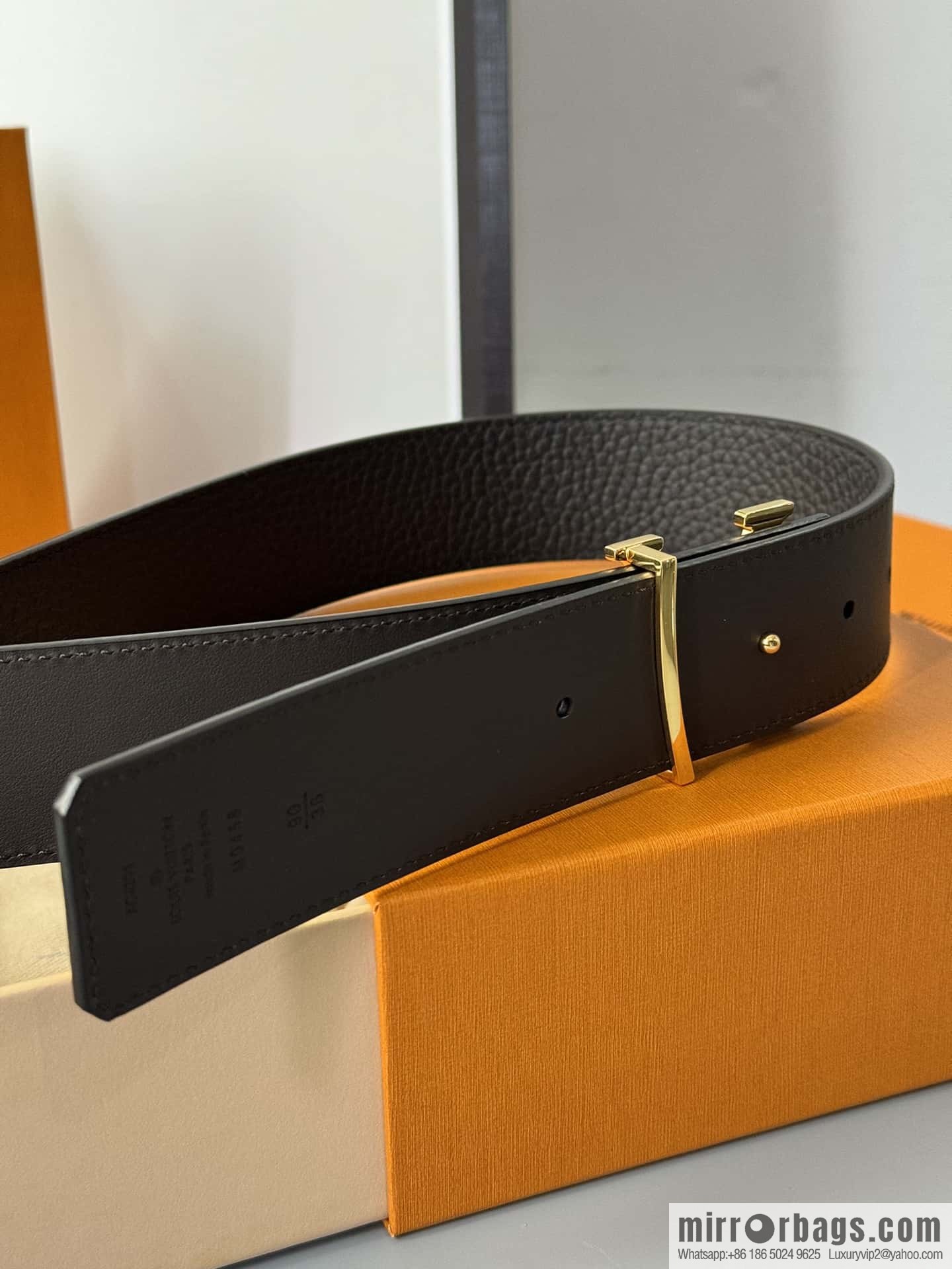 LV Men's Belt DamierLV Double Sided Belt 4.0mm m0458