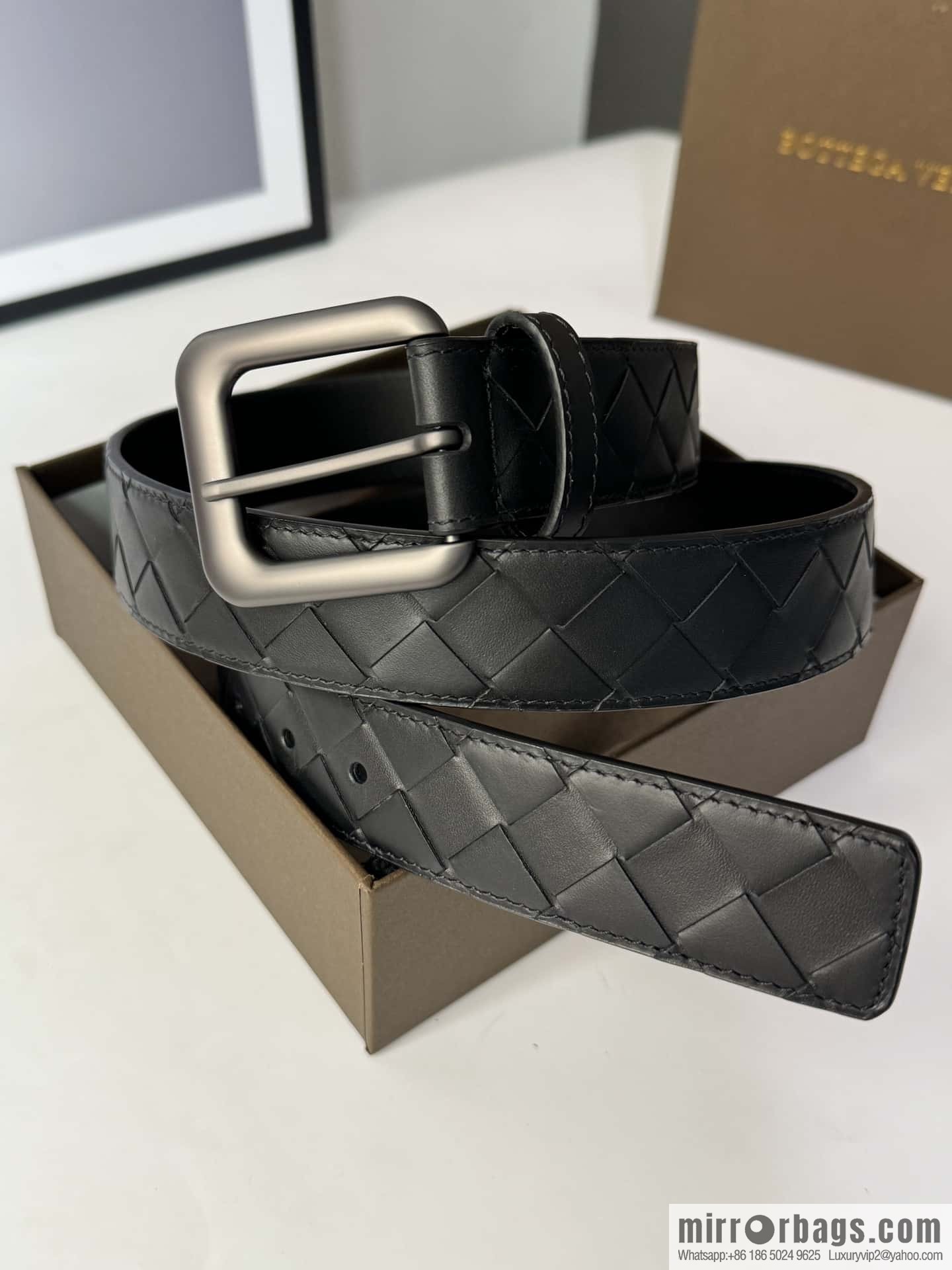 Bottega Veneta's latest woven style belt 3.5cm