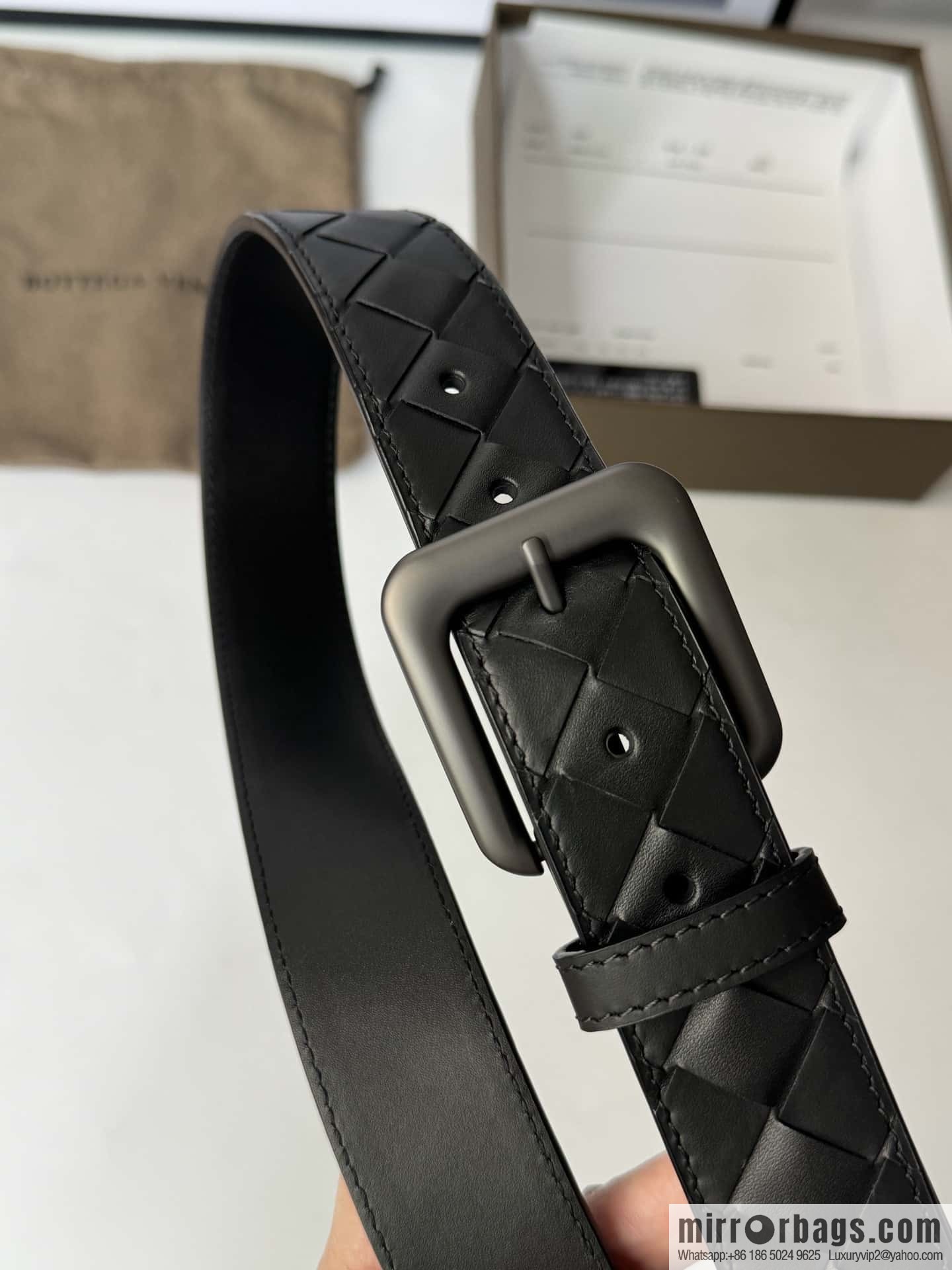Bottega Veneta's latest woven style belt 3.5cm