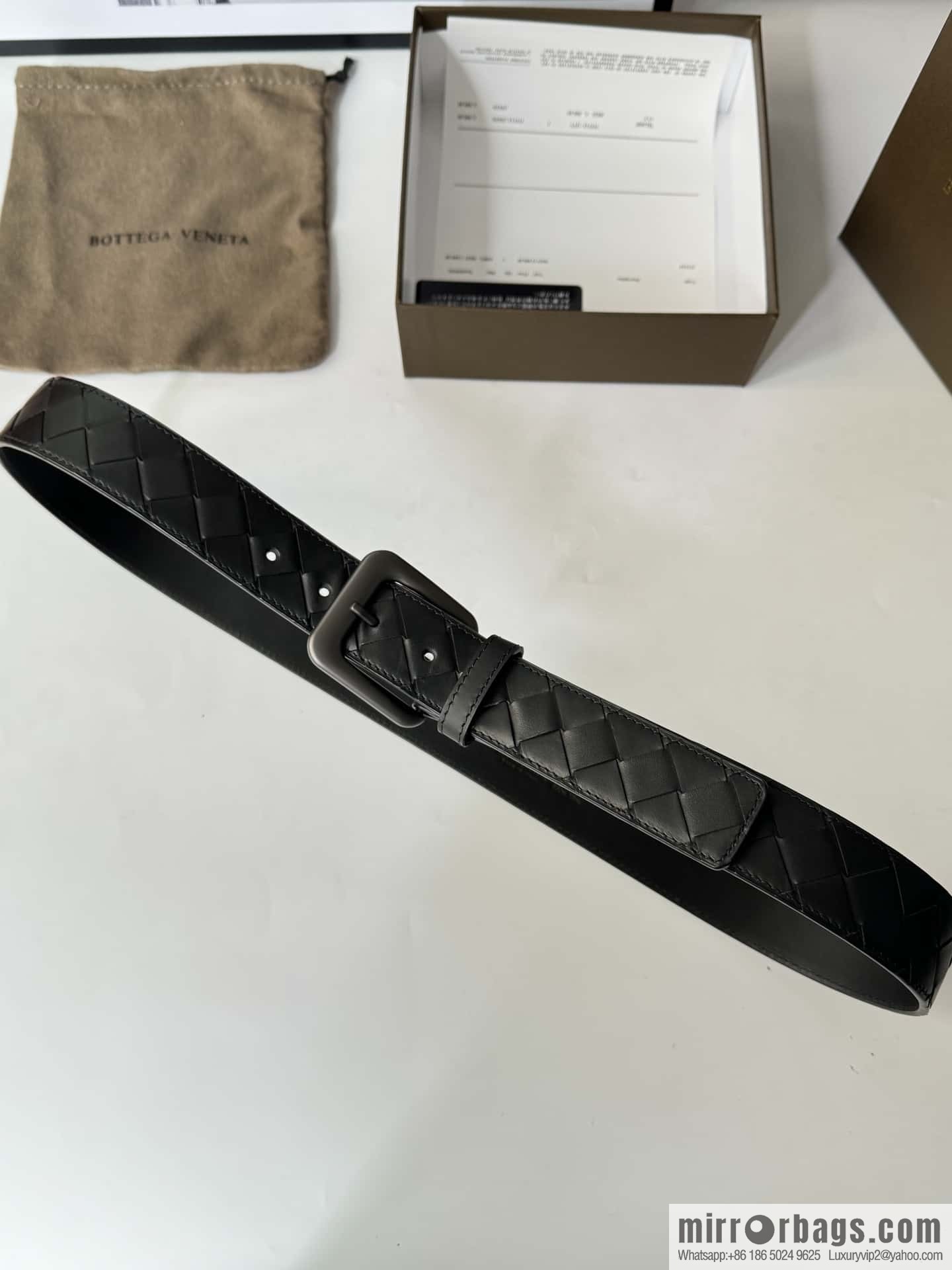 Bottega Veneta's latest woven style belt 3.5cm