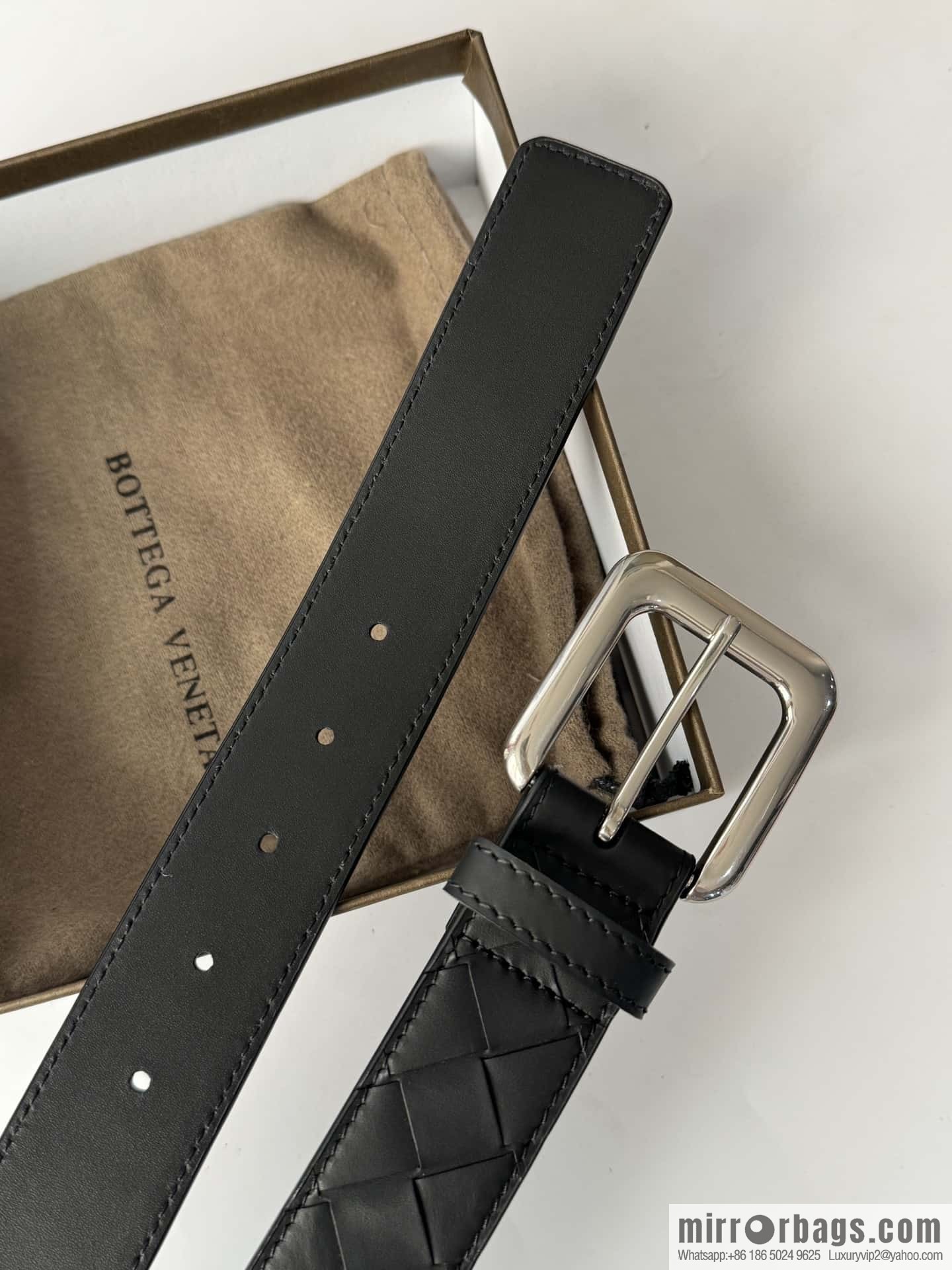 Bottega Veneta's latest woven style belt 3.5cm