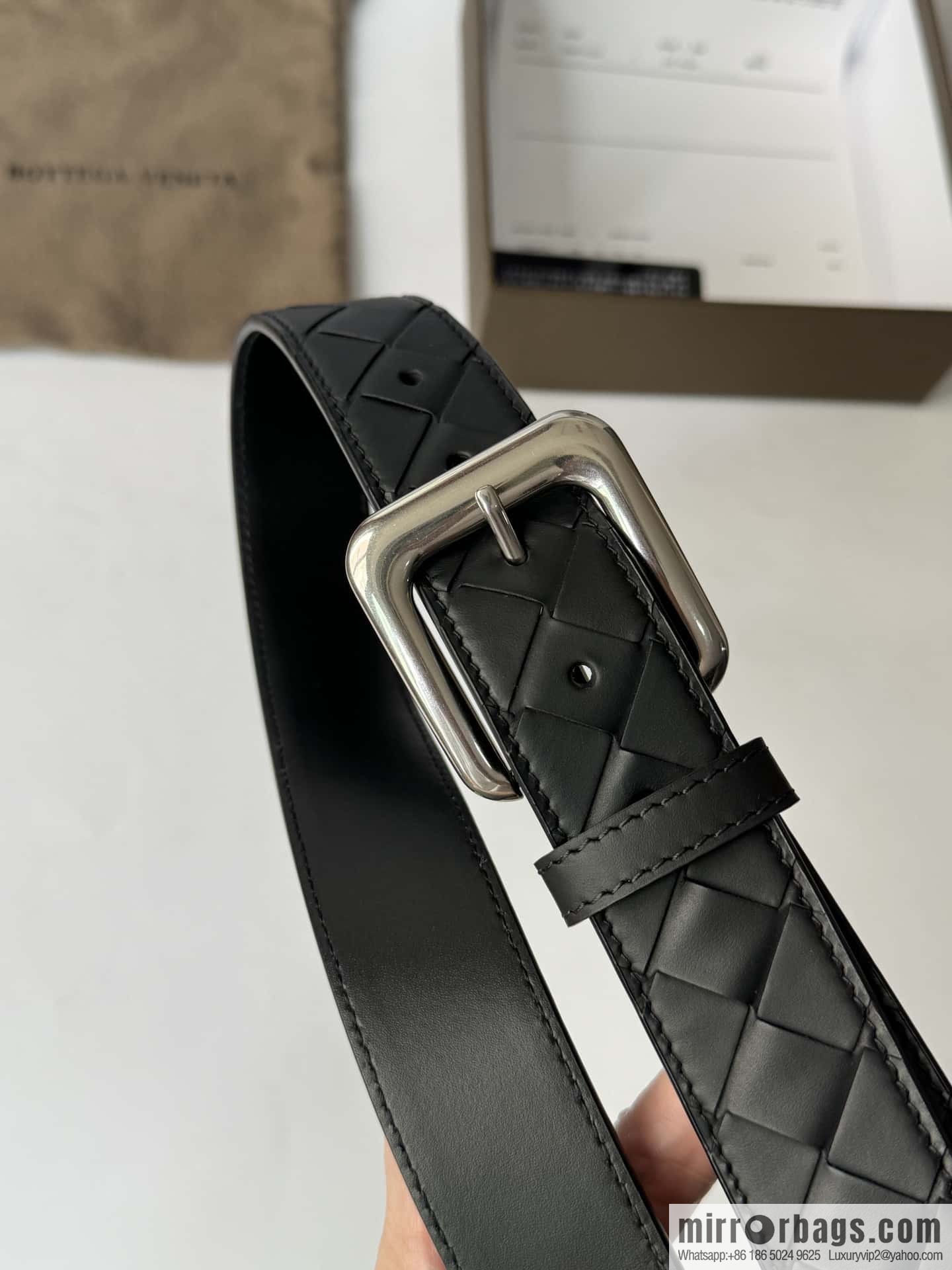 Bottega Veneta's latest woven style belt 3.5cm
