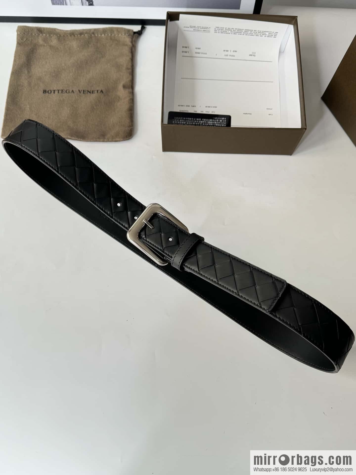 Bottega Veneta's latest woven style belt 3.5cm