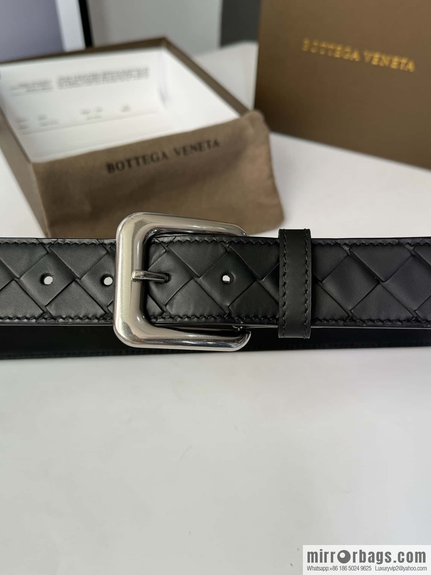 Bottega Veneta's latest woven style belt 3.5cm