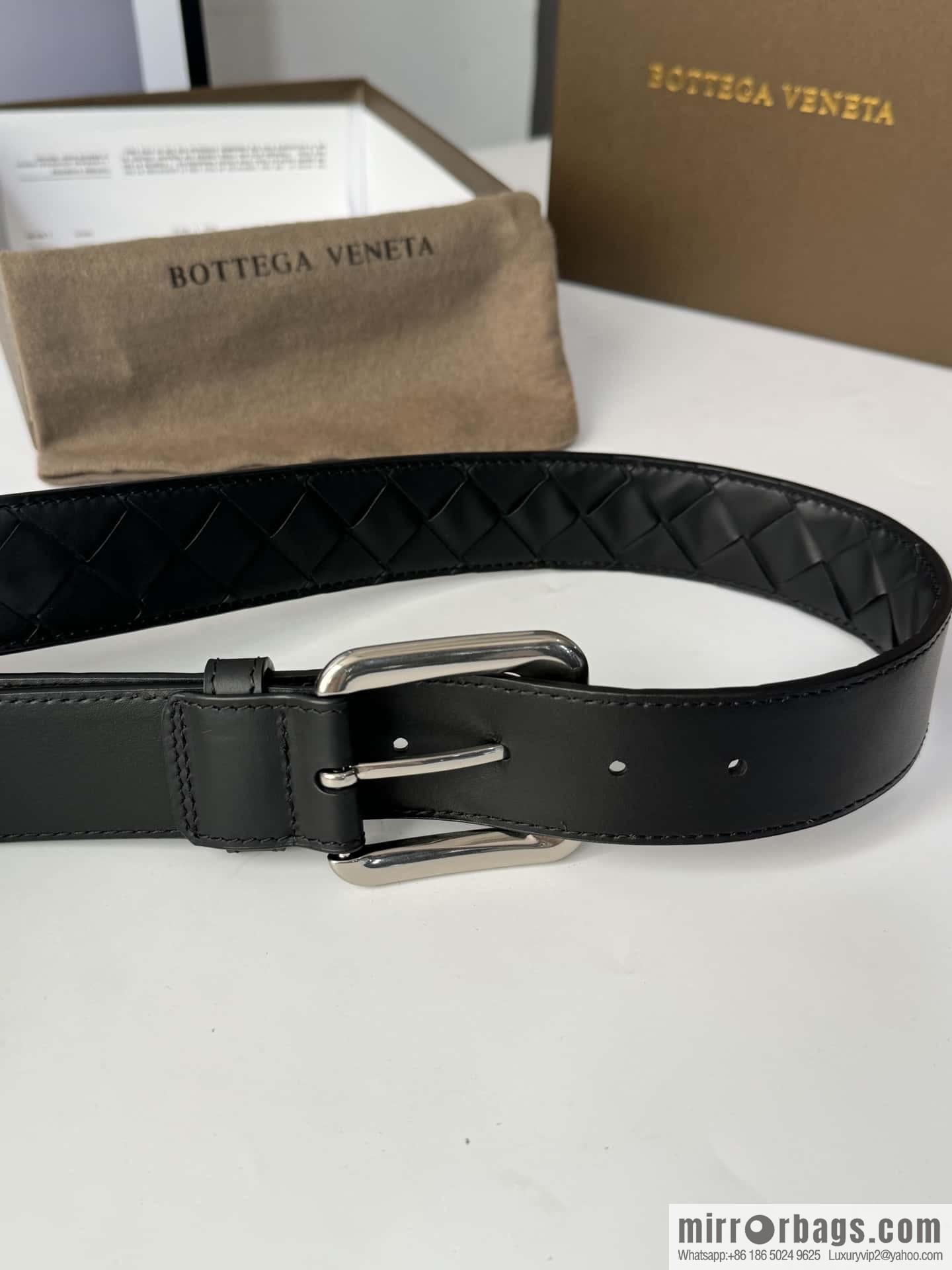Bottega Veneta's latest woven style belt 3.5cm