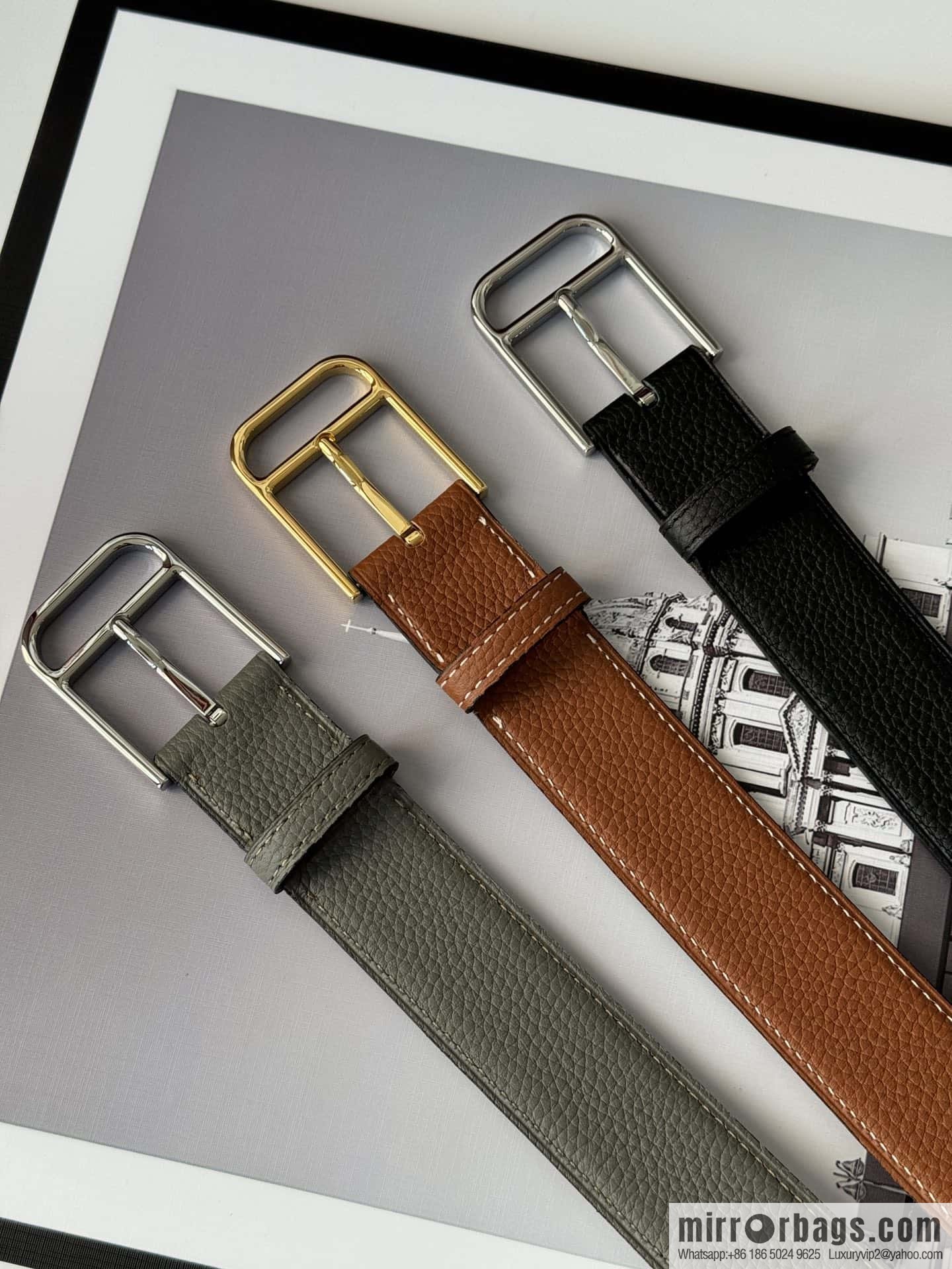 Hermes new stylish and comfortable pin buckle cowhide belt 35mm