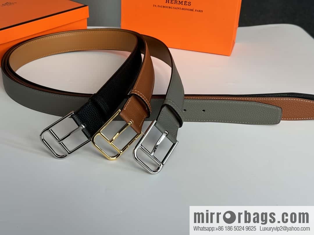 Hermes new stylish and comfortable pin buckle cowhide belt 35mm