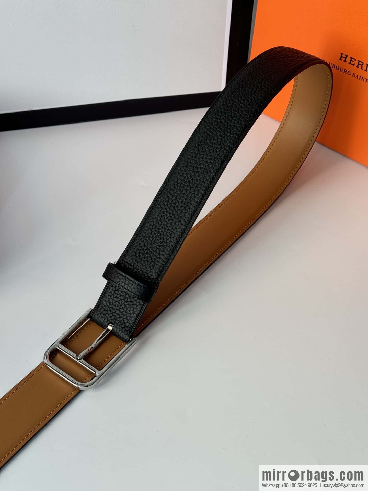 Hermes new stylish and comfortable pin buckle cowhide belt 35mm