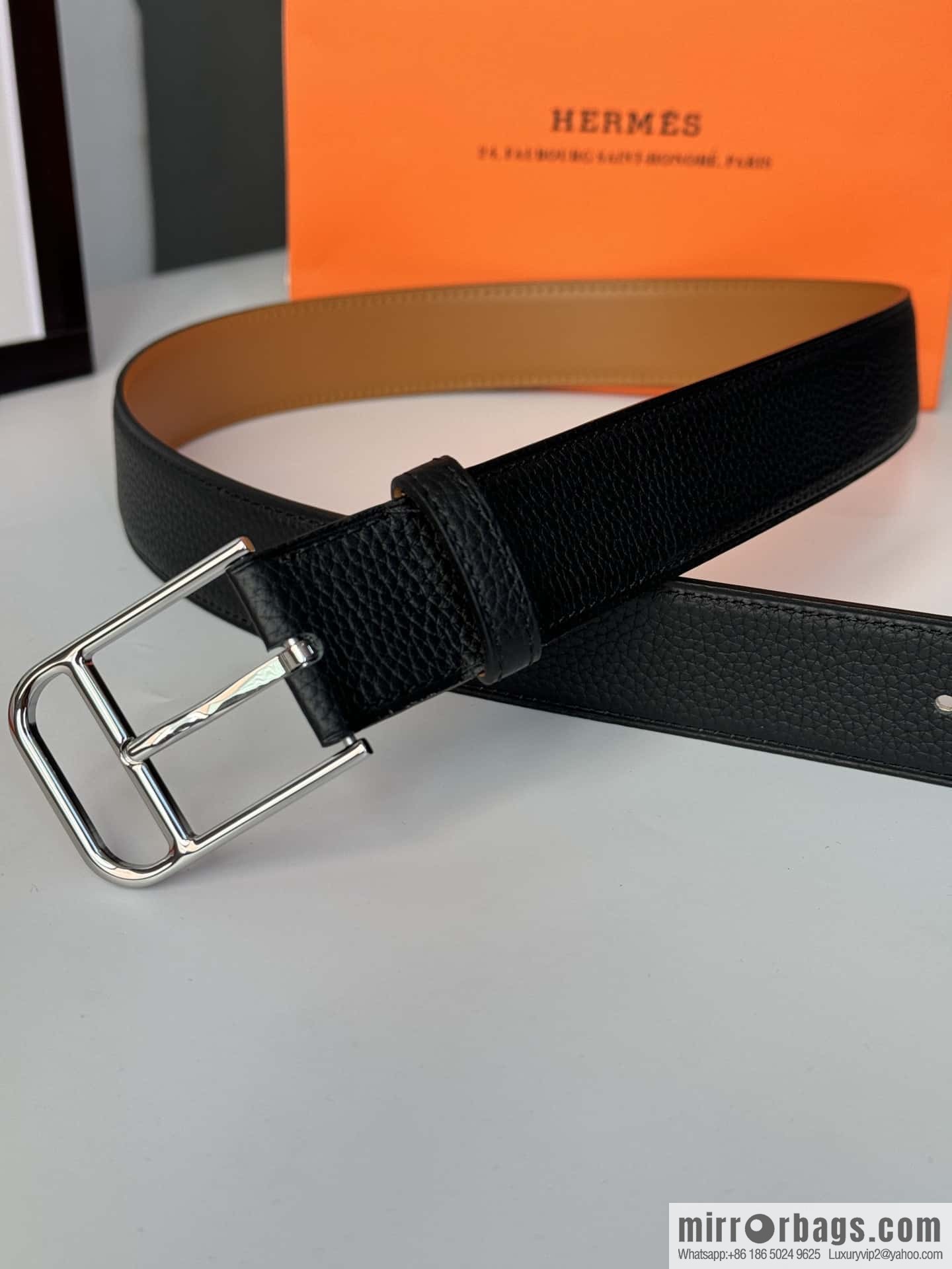 Hermes new stylish and comfortable pin buckle cowhide belt 35mm