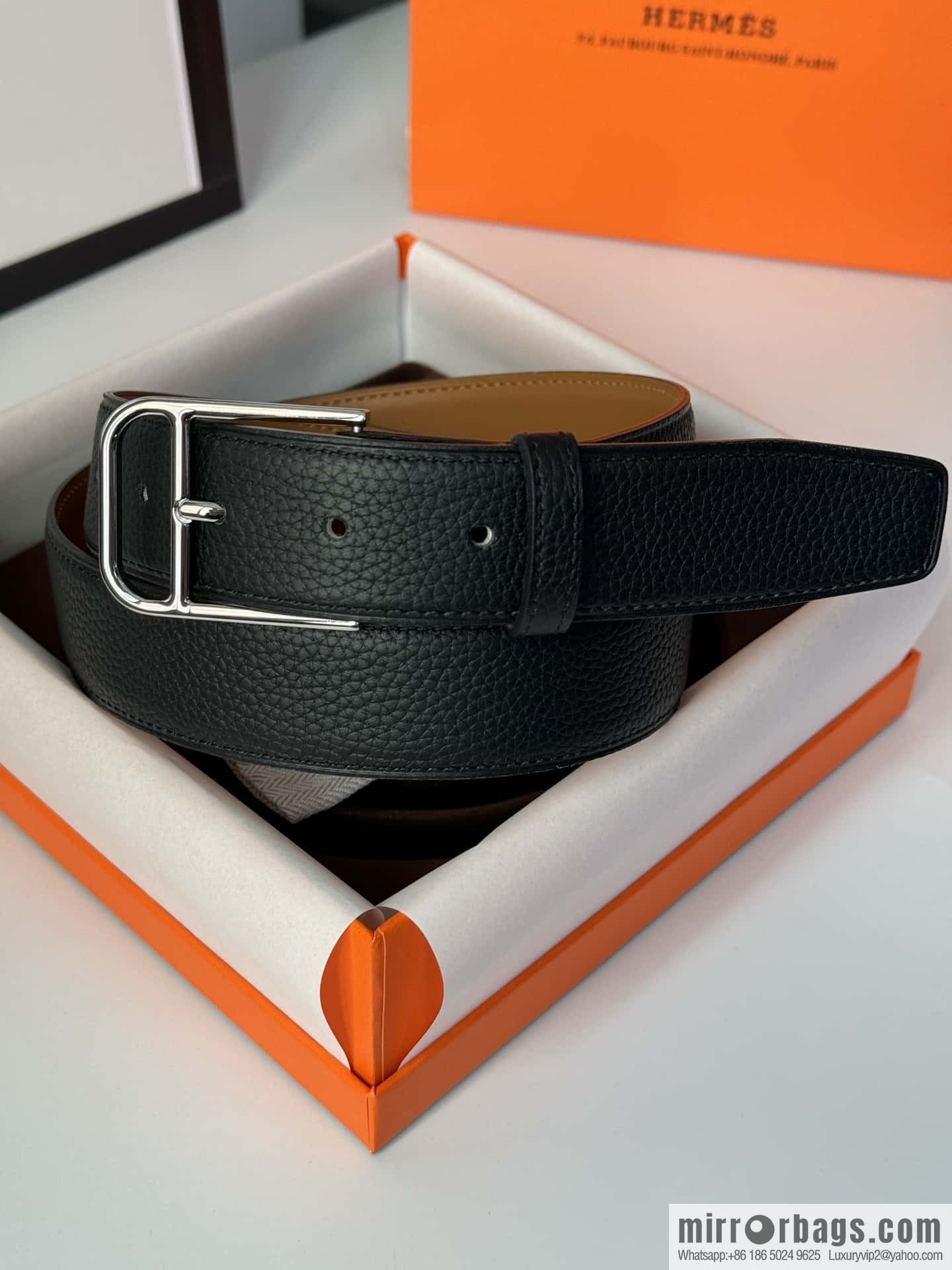 Hermes new stylish and comfortable pin buckle cowhide belt 35mm