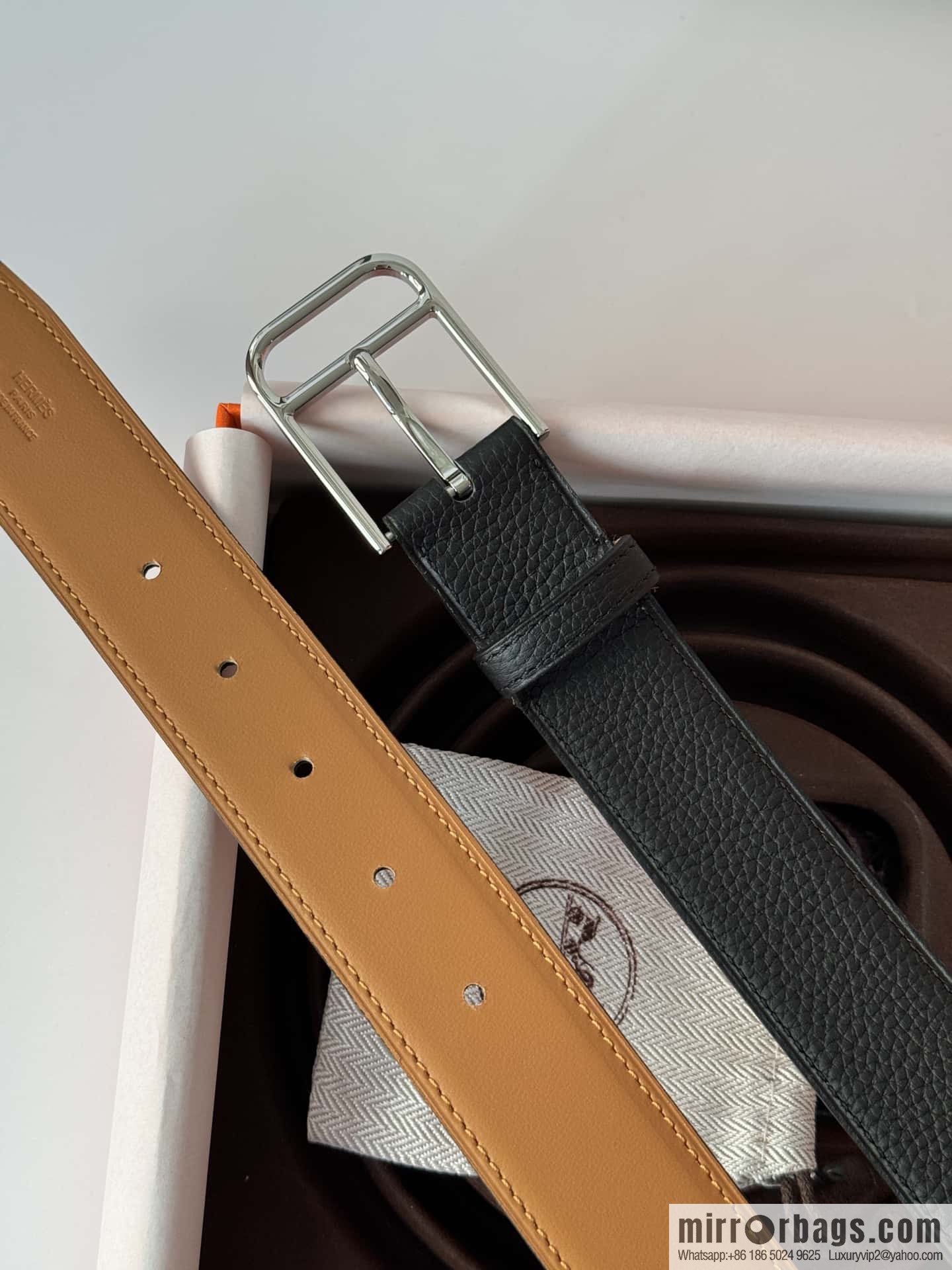 Hermes new stylish and comfortable pin buckle cowhide belt 35mm