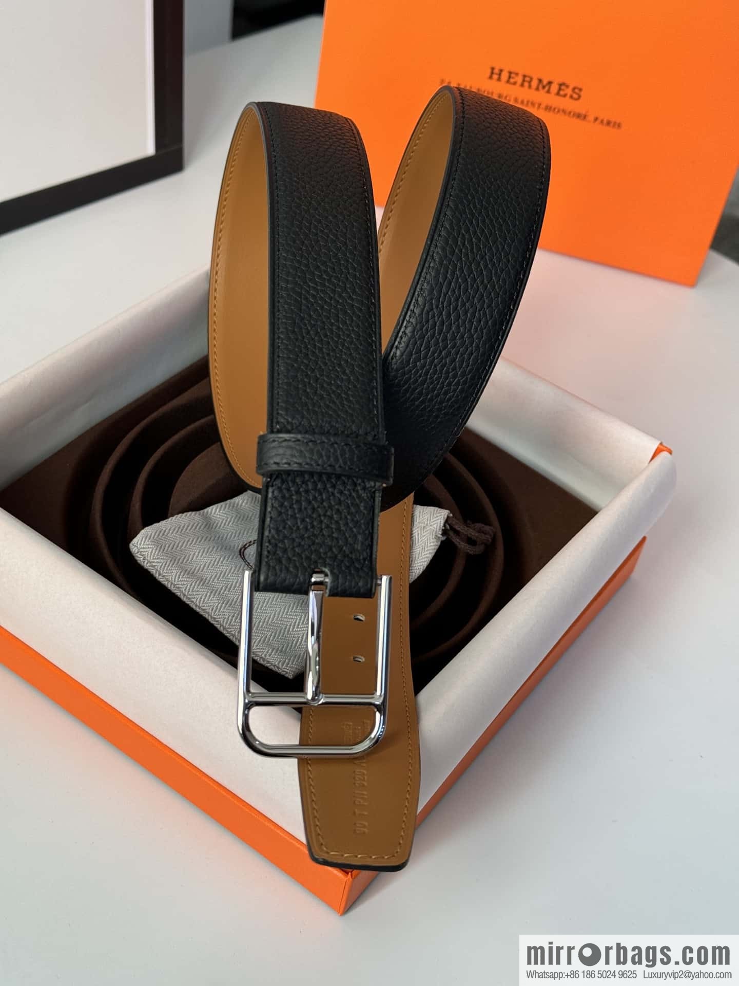 Hermes new stylish and comfortable pin buckle cowhide belt 35mm