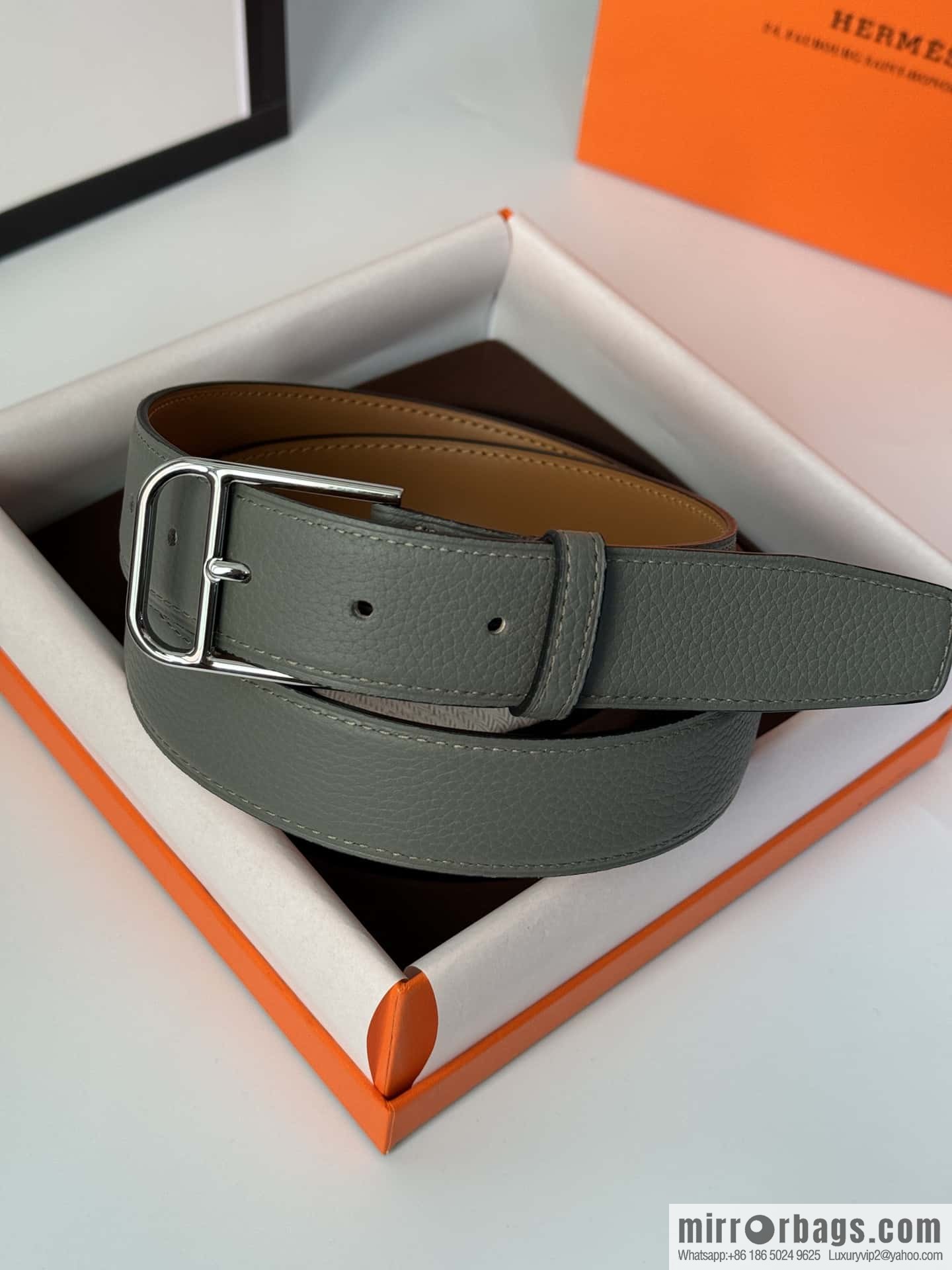 Hermes new stylish and comfortable pin buckle cowhide belt 35mm