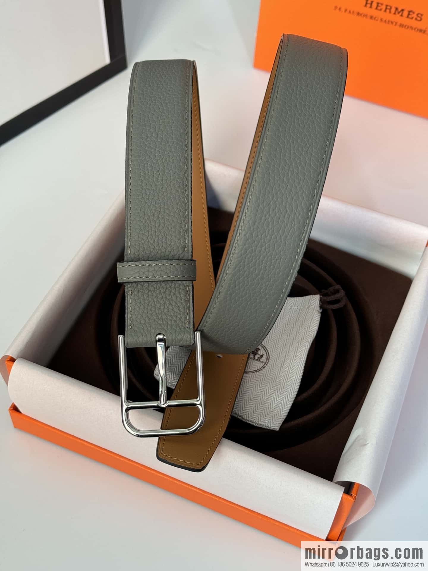 Hermes new stylish and comfortable pin buckle cowhide belt 35mm