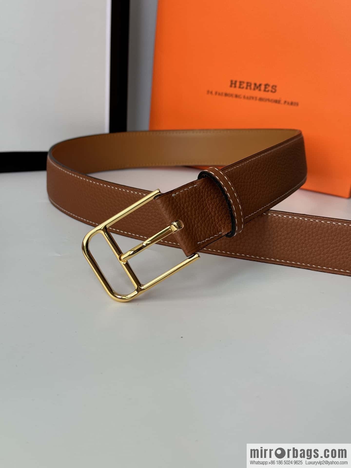 Hermes new stylish and comfortable pin buckle cowhide belt 35mm