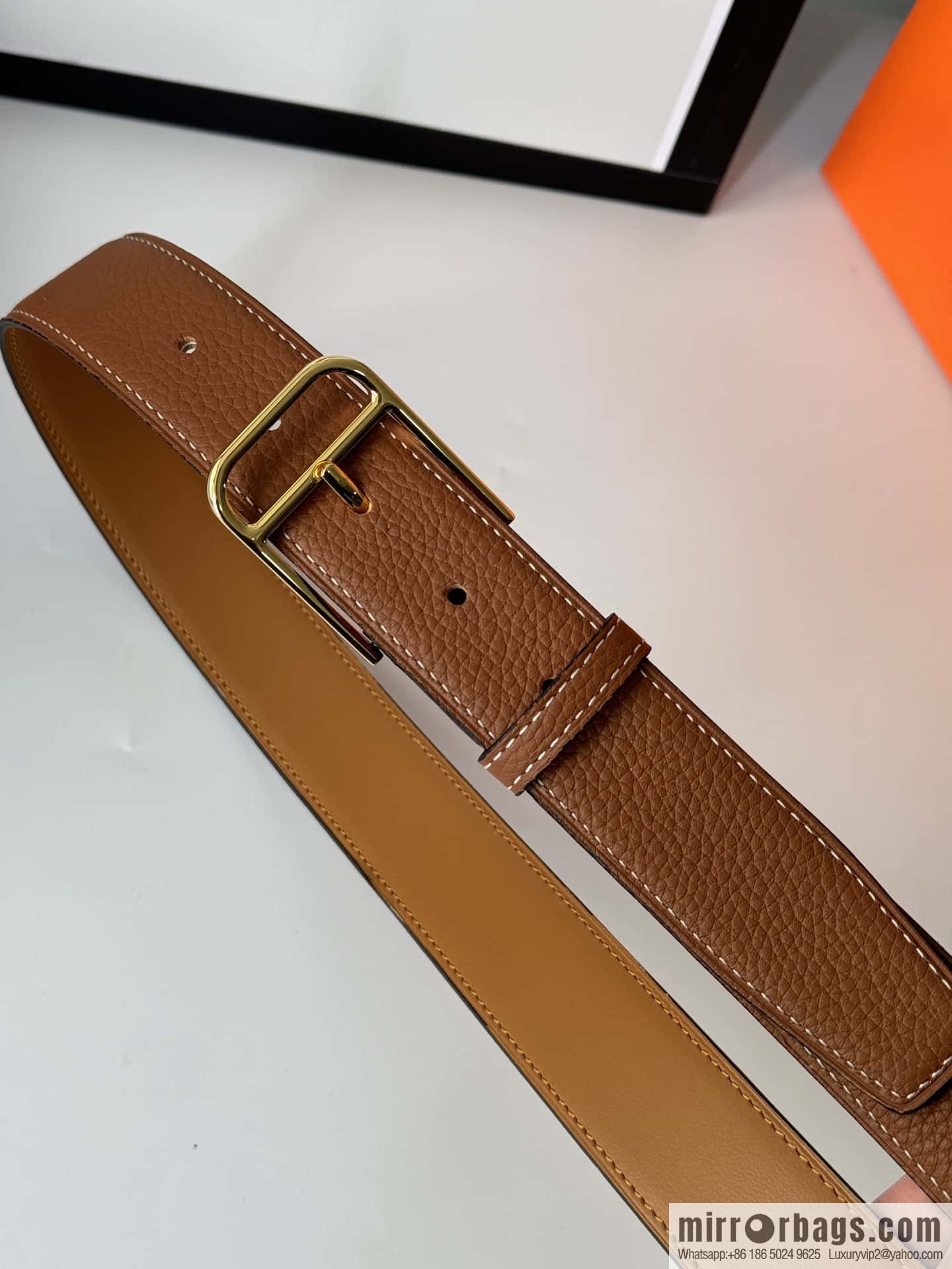 Hermes new stylish and comfortable pin buckle cowhide belt 35mm