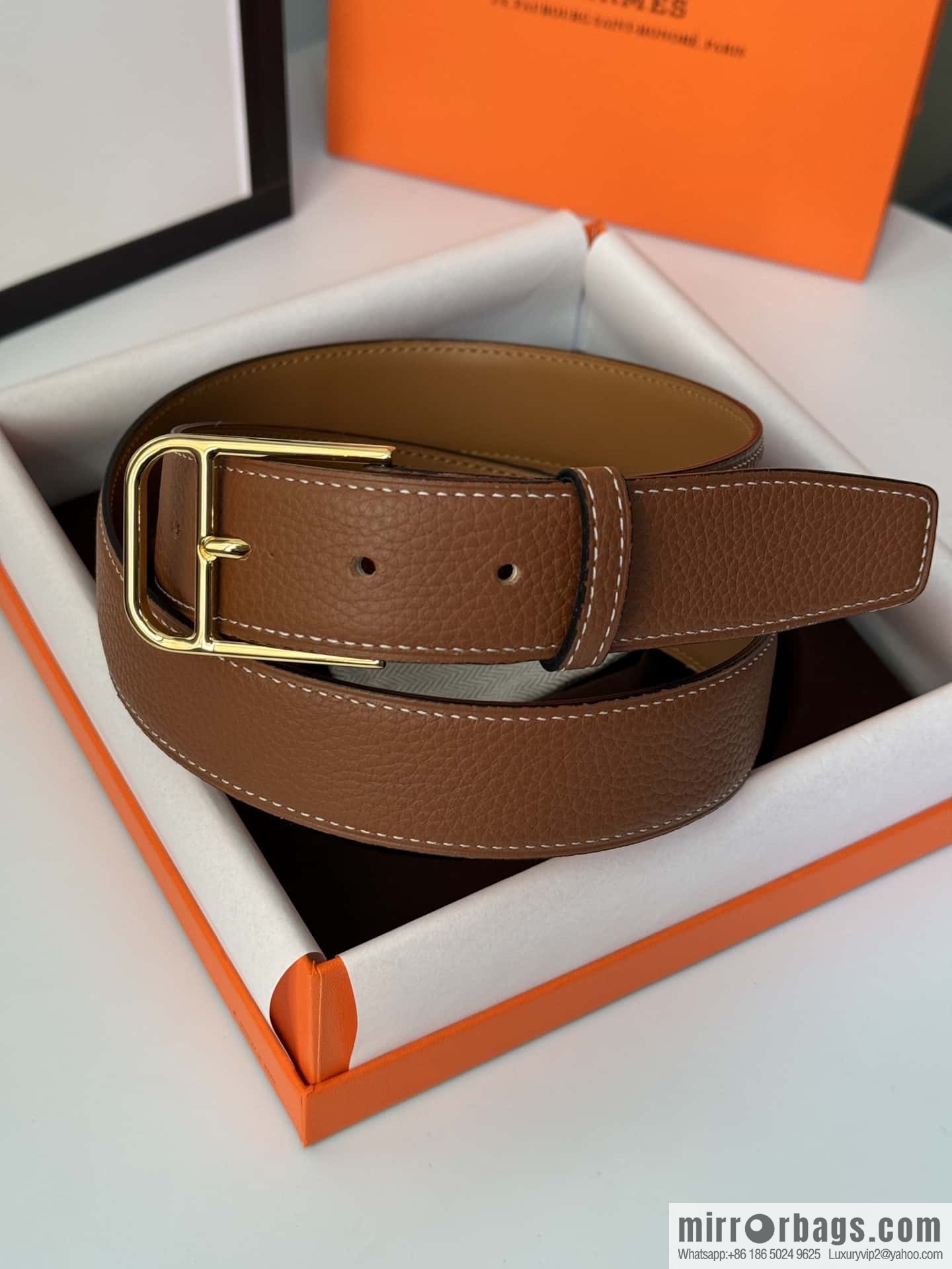 Hermes new stylish and comfortable pin buckle cowhide belt 35mm