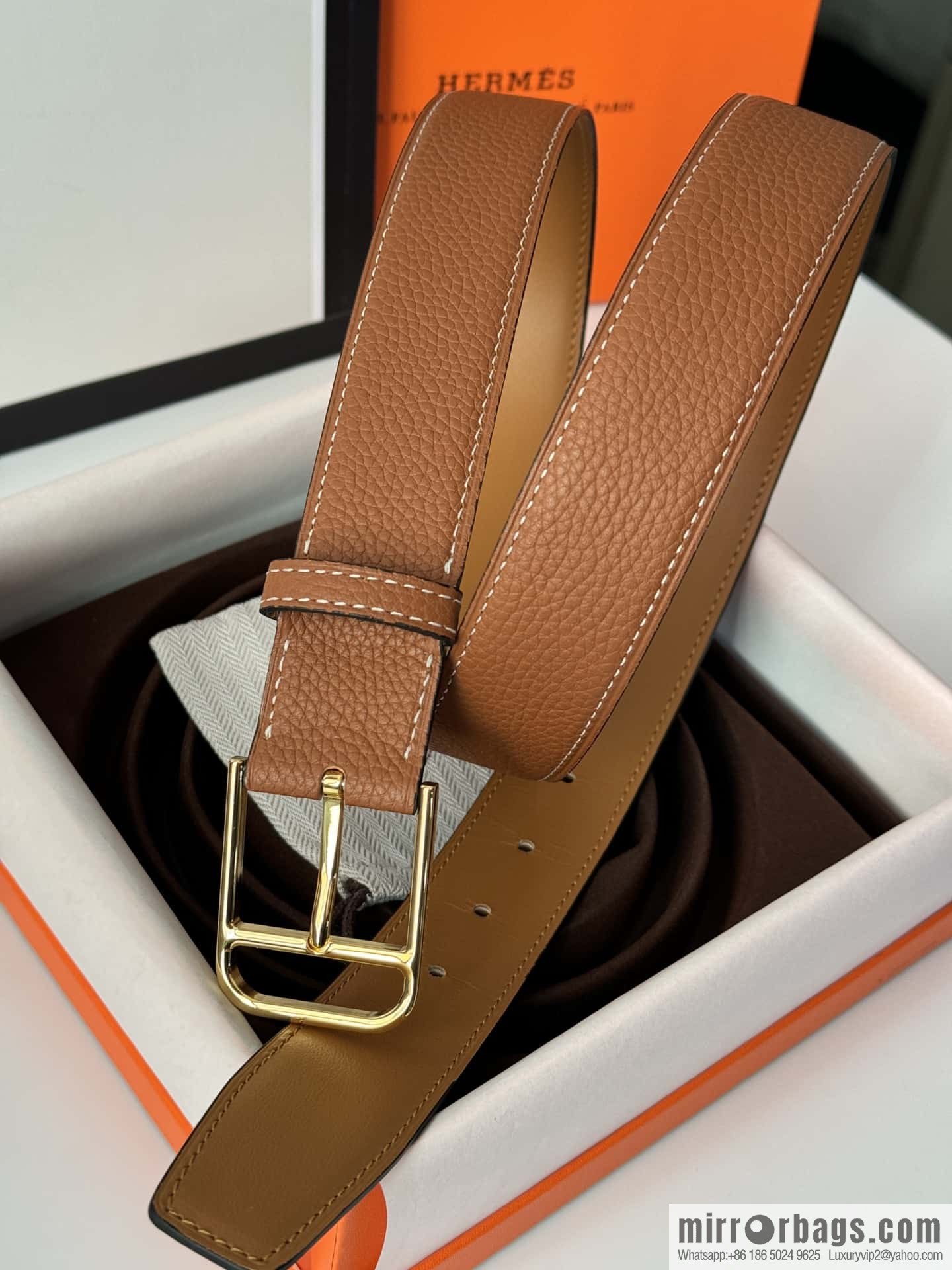 Hermes new stylish and comfortable pin buckle cowhide belt 35mm