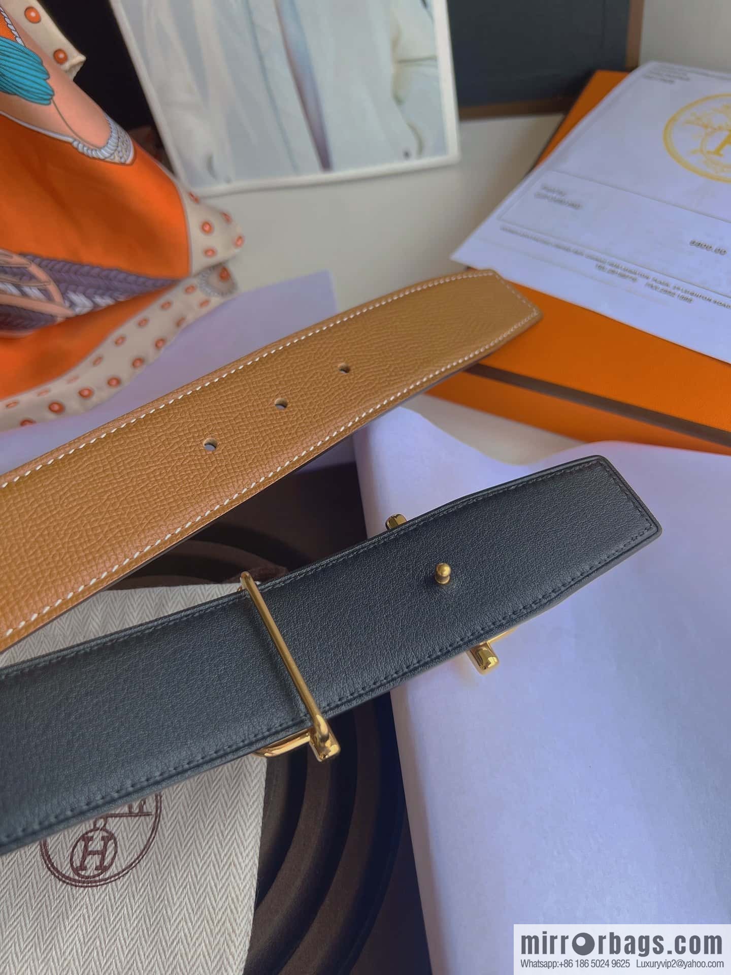 HERMES, original order quality high quality men's 38mm width belt