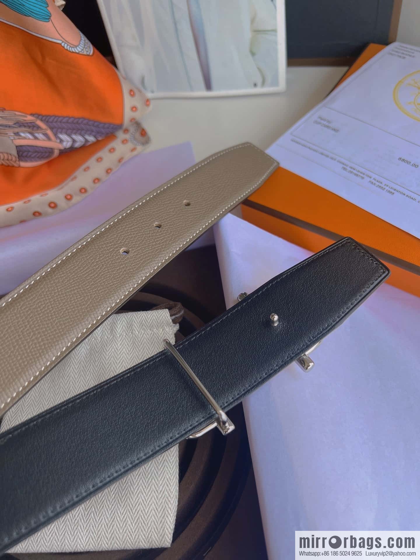 HERMES, original order quality high quality men's 38mm width belt