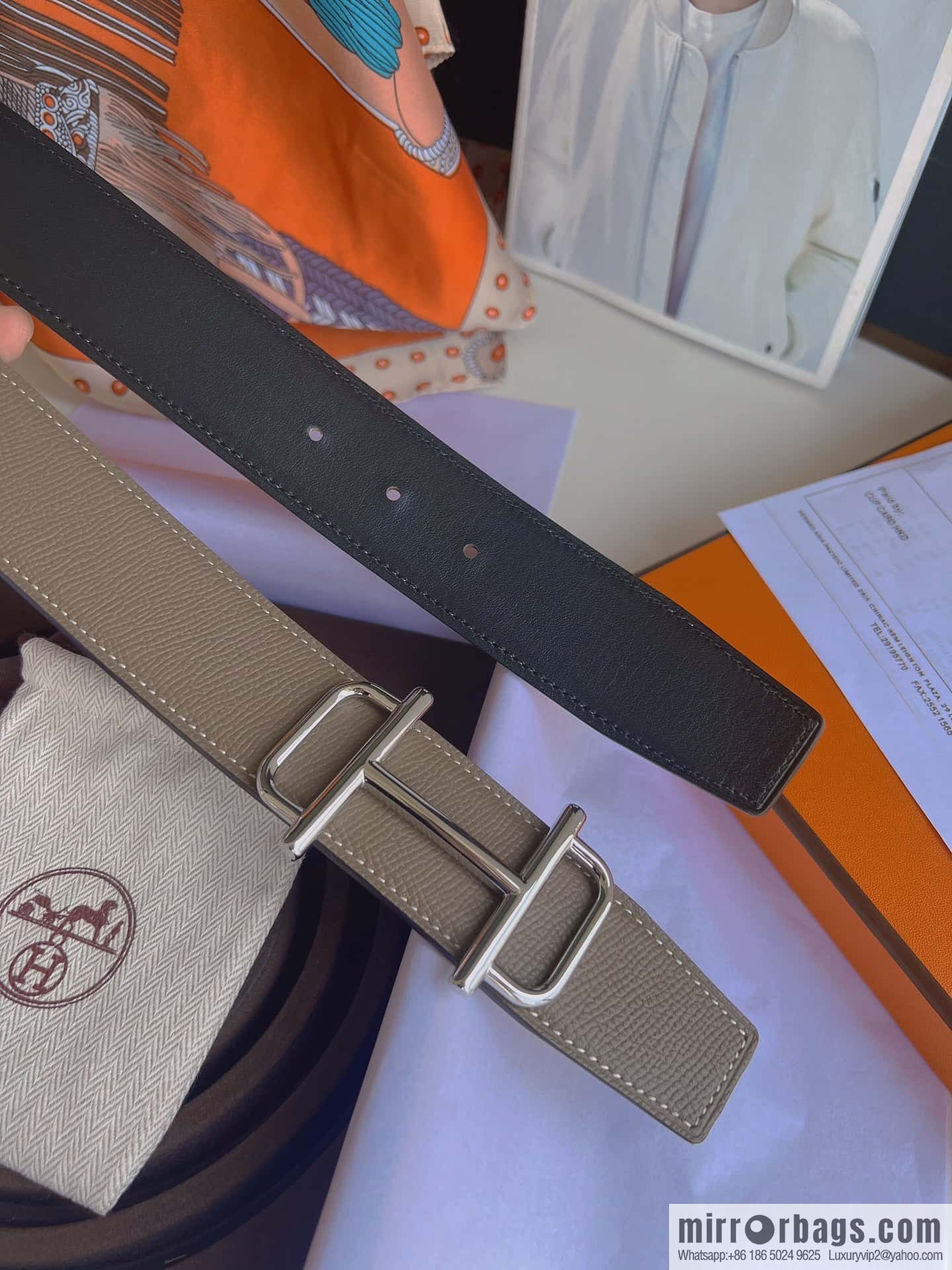 HERMES, original order quality high quality men's 38mm width belt