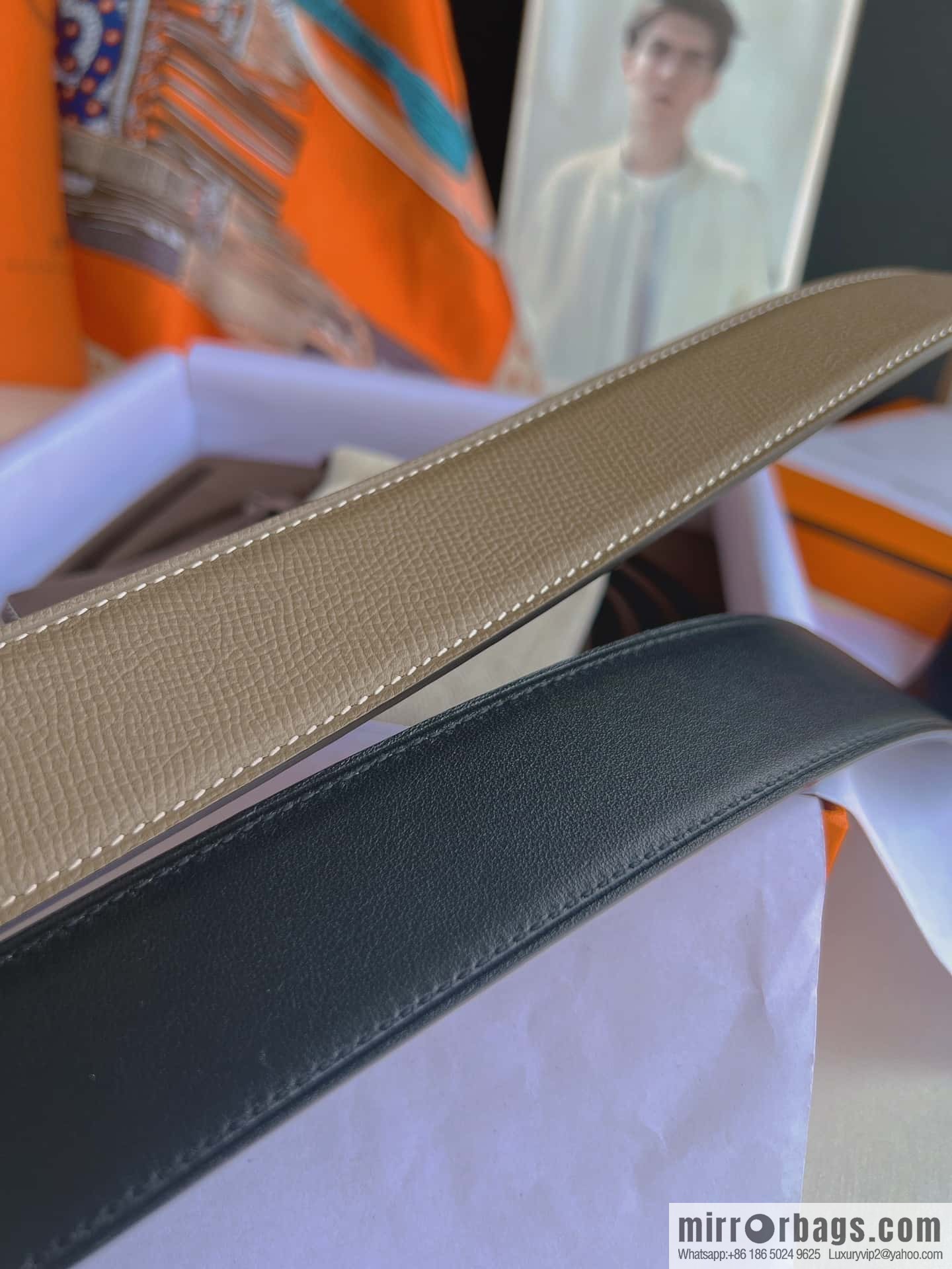 HERMES, original order quality high quality men's 38mm width belt