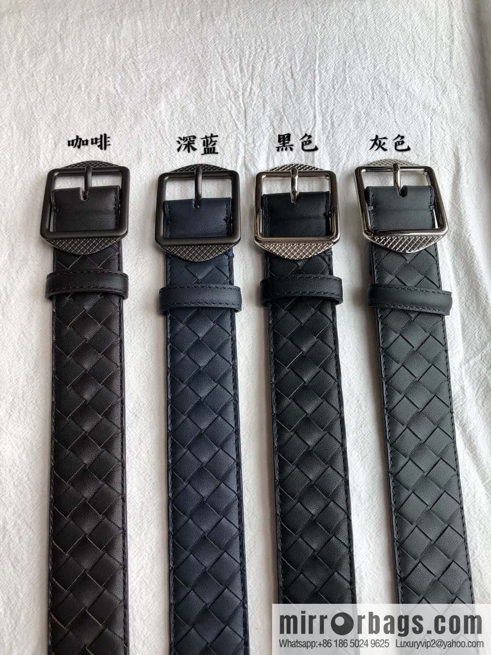 BOTTEGA VENETA, woven cowhide combined with retro needle button belt 3.5CM