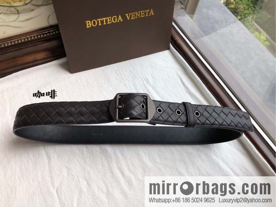 BOTTEGA VENETA, woven cowhide combined with retro needle button belt 3.5CM
