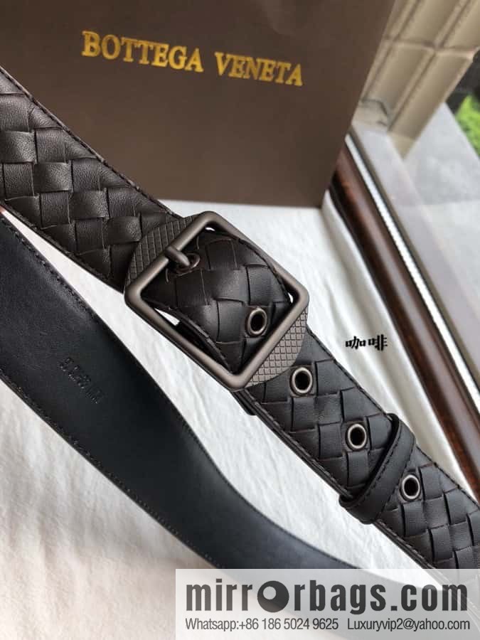 BOTTEGA VENETA, woven cowhide combined with retro needle button belt 3.5CM