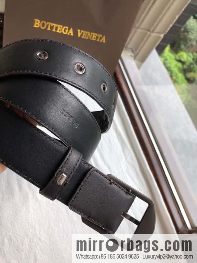 BOTTEGA VENETA, woven cowhide combined with retro needle button belt 3.5CM