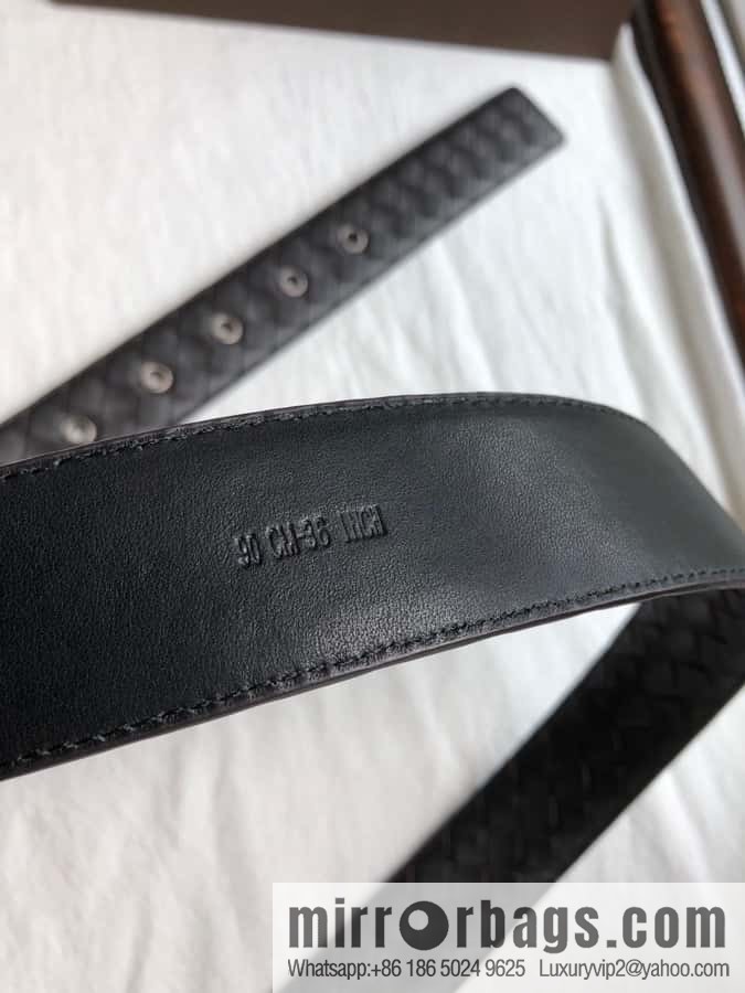 BOTTEGA VENETA, woven cowhide combined with retro needle button belt 3.5CM