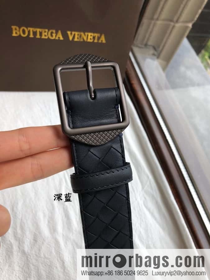 BOTTEGA VENETA, woven cowhide combined with retro needle button belt 3.5CM