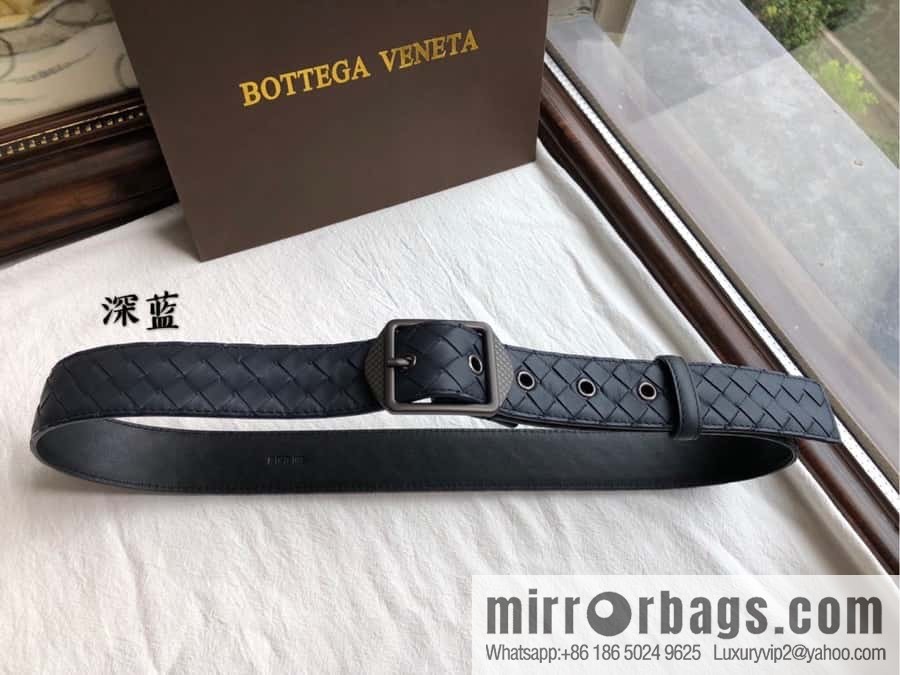 BOTTEGA VENETA, woven cowhide combined with retro needle button belt 3.5CM
