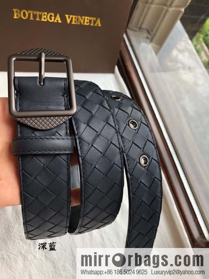 BOTTEGA VENETA, woven cowhide combined with retro needle button belt 3.5CM