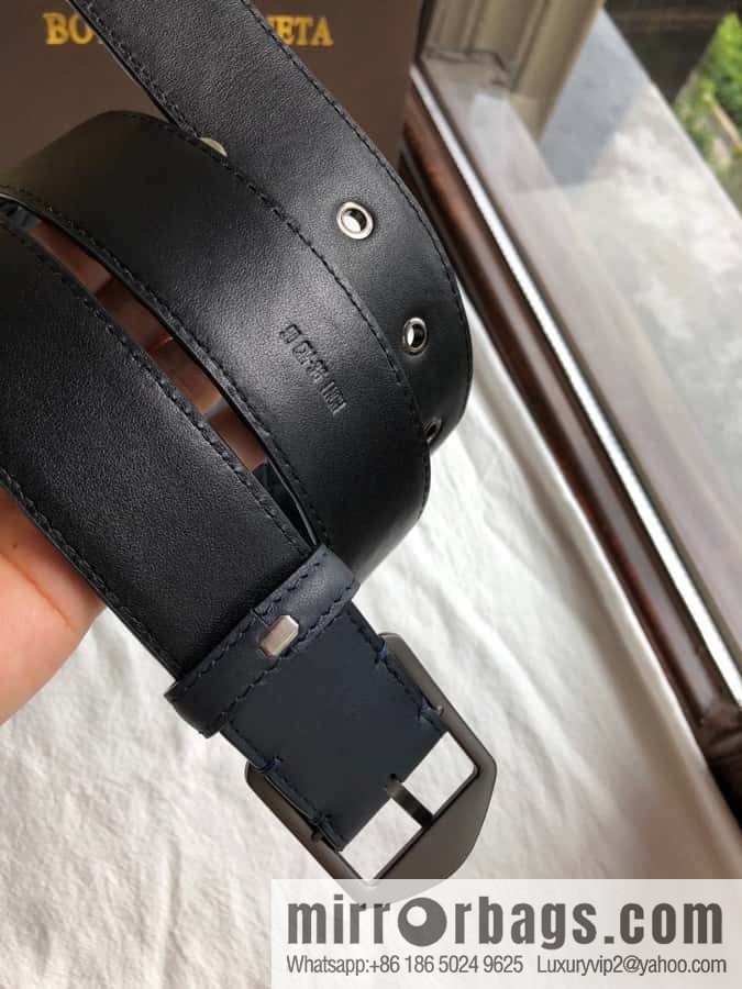 BOTTEGA VENETA, woven cowhide combined with retro needle button belt 3.5CM