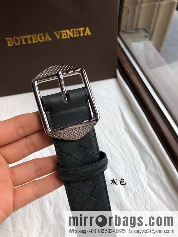 BOTTEGA VENETA, woven cowhide combined with retro needle button belt 3.5CM