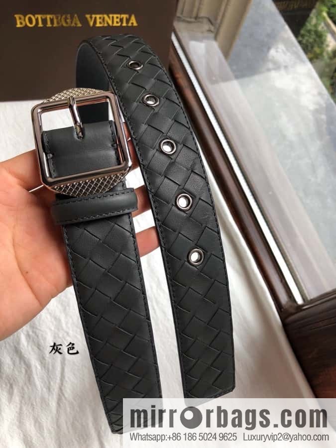 BOTTEGA VENETA, woven cowhide combined with retro needle button belt 3.5CM