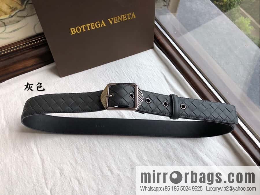 BOTTEGA VENETA, woven cowhide combined with retro needle button belt 3.5CM