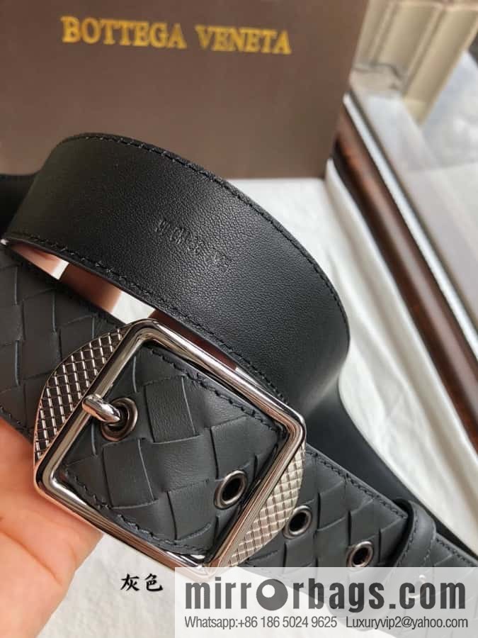 BOTTEGA VENETA, woven cowhide combined with retro needle button belt 3.5CM
