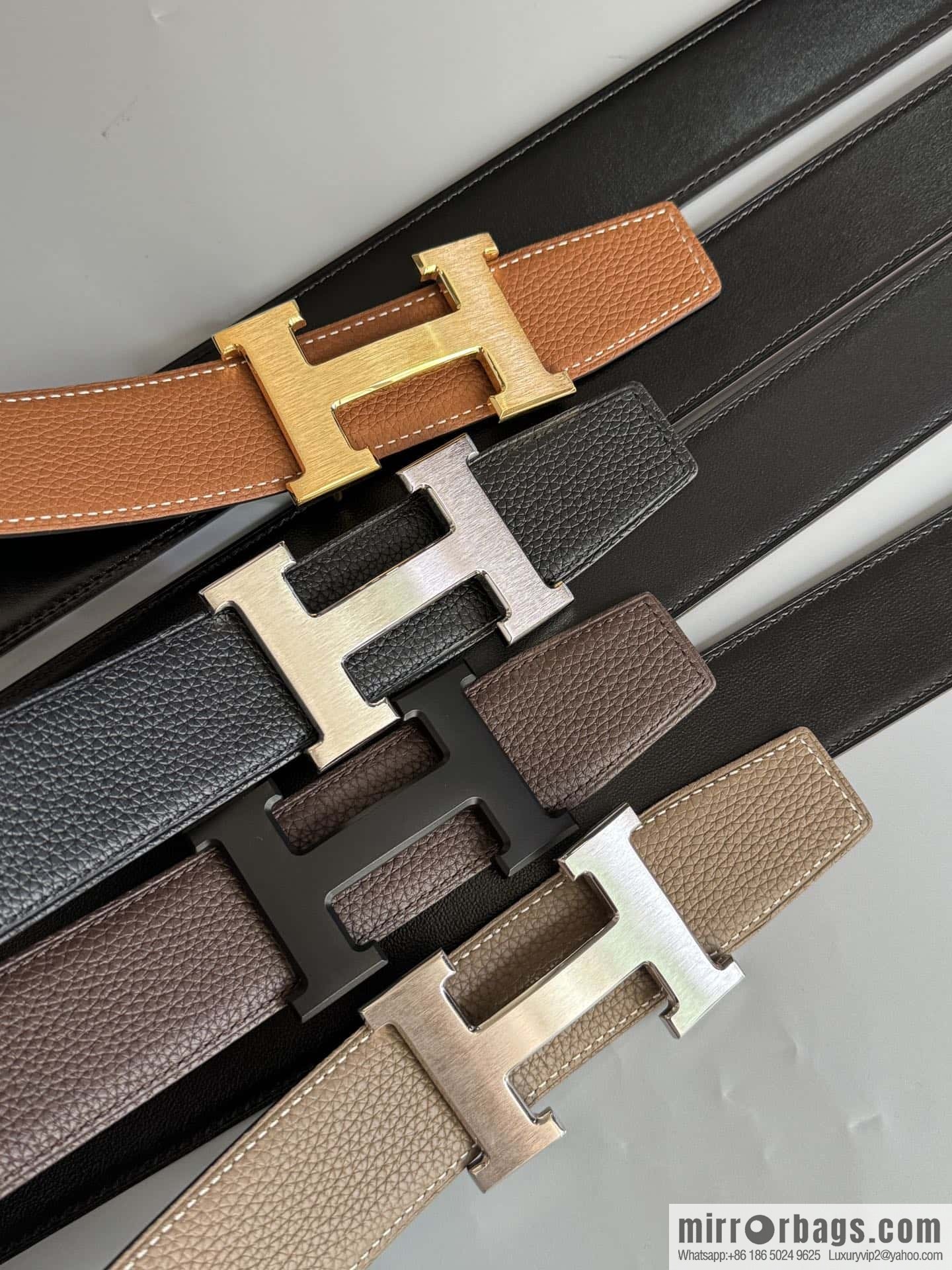 Hermes Togo Leather Double Sided Leather Belt 38mm