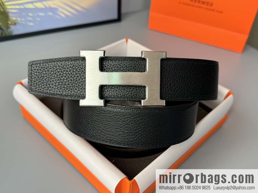 Hermes Togo Leather Double Sided Leather Belt 38mm