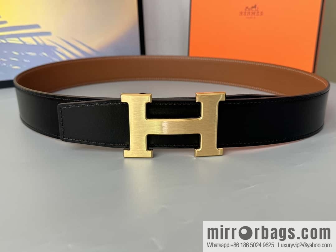 Hermes Togo Leather Double Sided Leather Belt 38mm