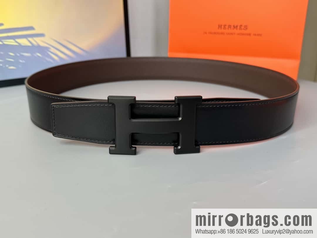 Hermes Togo Leather Double Sided Leather Belt 38mm