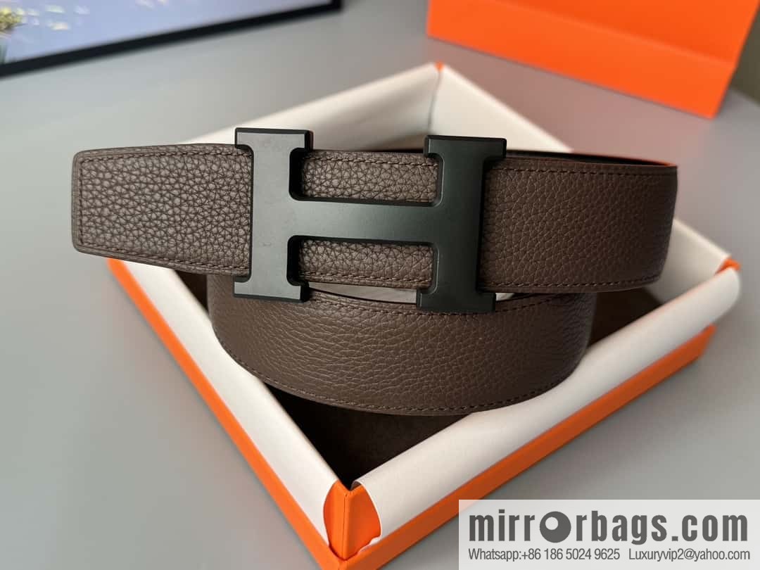Hermes Togo Leather Double Sided Leather Belt 38mm