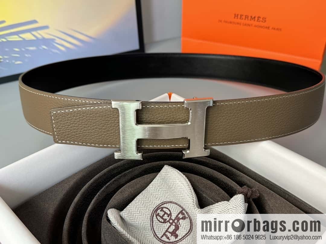 Hermes Togo Leather Double Sided Leather Belt 38mm